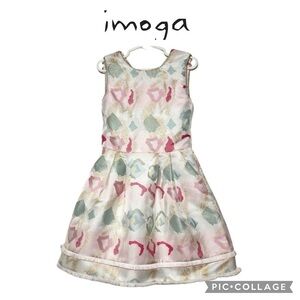 Imoga girls pastel colors glitter formal dress size 6 NWOT